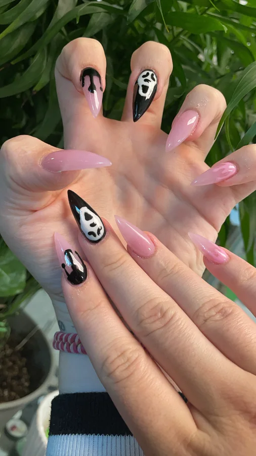 Pink scream nail design supplied by Hip Hop Nails